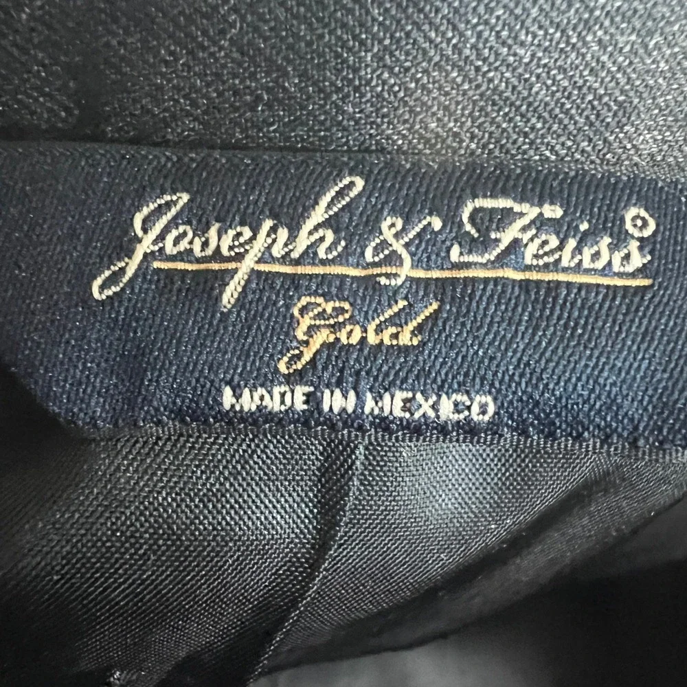 Joseph & Feiss Blazer Mens 44R Black Gold Collection Wool Sport Coat Formal